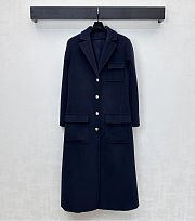 Chanel coat Wool & Cashmere Tweed  Navy Blue - 1