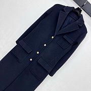 Chanel coat Wool & Cashmere Tweed  Navy Blue - 6