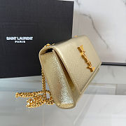 Saint Laurent Small Kate Shoulder Bag in metallic gold leather with gold hardware 20x12.5x5cm - 4