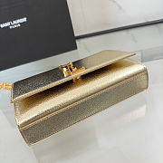 Saint Laurent Small Kate Shoulder Bag in metallic gold leather with gold hardware 20x12.5x5cm - 3