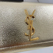 Saint Laurent Small Kate Shoulder Bag in metallic gold leather with gold hardware 20x12.5x5cm - 2