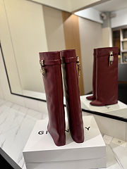 Givenchy Shark Lock boots in red leather - 6