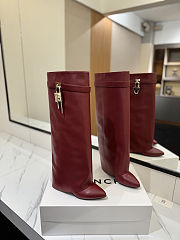 Givenchy Shark Lock boots in red leather - 5