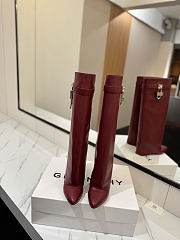 Givenchy Shark Lock boots in red leather - 4