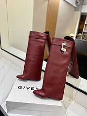 Givenchy Shark Lock boots in red leather - 3