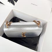 Saint Laurent Sunset bag in a metallic silver with gold hardware 22x8x16cm - 6