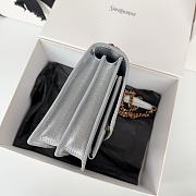Saint Laurent Sunset bag in a metallic silver with gold hardware 22x8x16cm - 5
