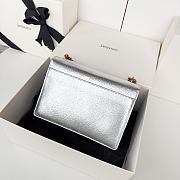 Saint Laurent Sunset bag in a metallic silver with gold hardware 22x8x16cm - 4