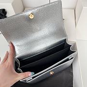 Saint Laurent Sunset bag in a metallic silver with gold hardware 22x8x16cm - 3