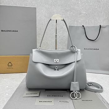 Balenciaga Small Rodeo handbag in grey calfskin leather 35x23x11cm