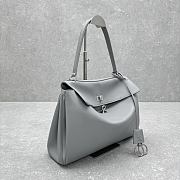 Balenciaga Small Rodeo handbag in grey calfskin leather 35x23x11cm - 6
