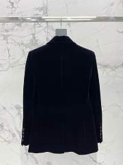 SAINT LAURENT Double-breasted velour blazer - 5