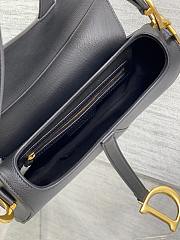 Saddle Bag with Strap Black Grained Calfskin 24×6×18cm - 6