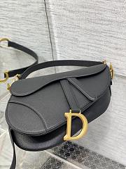 Saddle Bag with Strap Black Grained Calfskin 24×6×18cm - 4