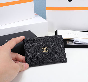 Chanel Classic card holder with gold hardware