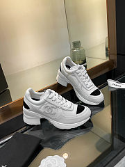 Chanel Trainers Mixed Fibers, Shiny Calfskin & Suede Calfskin White & Black - 6