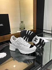 Chanel Trainers Mixed Fibers, Shiny Calfskin & Suede Calfskin White & Black - 5