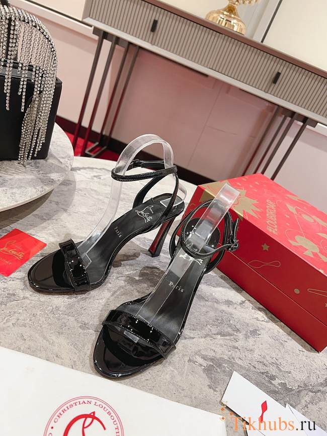 Christian Louboutin heeled sandals in black patent leather 10 cm - 1