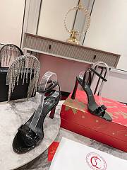 Christian Louboutin heeled sandals in black patent leather 10 cm - 6