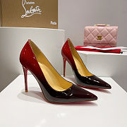 Christian Louboutin Kate pump in red and black ombré patent leather 10.5 cm - 3