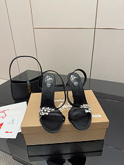 Christian Louboutin Loubigirl Chain 100 Ankle Strap sandal in black crepe satin 10.5 cm - 6