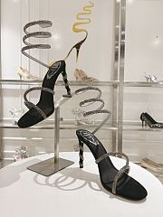  Rene Caovilla Cleo crystal-embellished velvet sandals 9.5 cm - 6