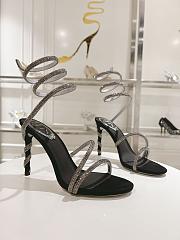  Rene Caovilla Cleo crystal-embellished velvet sandals 9.5 cm - 3