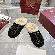 New Sol GG Horsebit suede slippers in black - 1