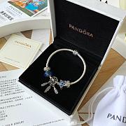 Pandora Moments sterling silver snake chain charm bracelet with charms - 5