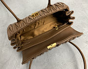  Miu Miu Matelassé Nappa Leather Shoulder Bag in Cognac brown 28X15X11cm - 3