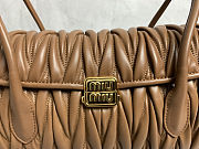  Miu Miu Matelassé Nappa Leather Shoulder Bag in Cognac brown 28X15X11cm - 6