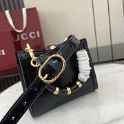  Gucci Diana mini tote bag in black leather with bamboo handles 20x16x10 cm - 6