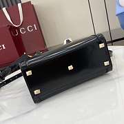  Gucci Diana mini tote bag in black leather with bamboo handles 20x16x10 cm - 5