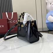  Gucci Diana mini tote bag in black leather with bamboo handles 20x16x10 cm - 4