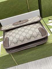 GG Supreme Monogram Web Small Neo Vintage Double Flap Messenger Bag Beige New Acero 22x16.5x4 cm - 6