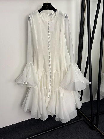 Zimmermann ruffle hem long-sleeved dress