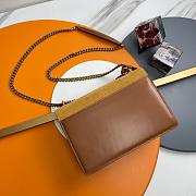 Saint Laurent Sunset medium shoulder bag in brown leather and suede 22×8×16 cm - 4