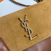 Saint Laurent Sunset medium shoulder bag in brown leather and suede 22×8×16 cm - 6