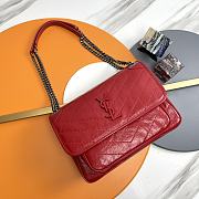 Saint Laurent Niki Baby shoulder bag in red crinkled 28-21-8cm - 1
