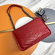 Saint Laurent Niki Baby shoulder bag in red crinkled 28-21-8cm - 6