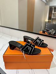 Hermès Oasis sandals in suede goatskin heel 4.5 cm - 6