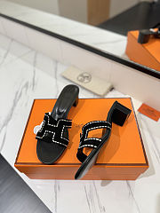 Hermès Oasis sandals in suede goatskin heel 4.5 cm - 2