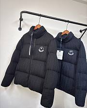 Moncler x Palm Angels Austru cable-knit wool short down jacket in black - 5