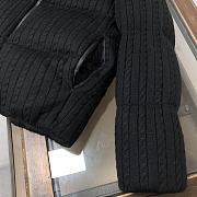 Moncler x Palm Angels Austru cable-knit wool short down jacket in black - 3