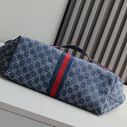 Gucci Giglio tote bag in blue and white GG denim with red and blue Web trim 60 x 47 x 16㎝ - 6