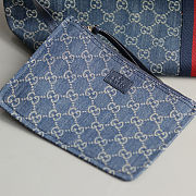 Gucci Giglio tote bag in blue and white GG denim with red and blue Web trim 60 x 47 x 16㎝ - 3