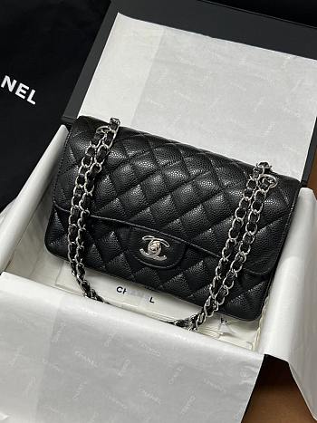 Chanel Flap Bag Caviar in Black with Sliver Hardward size 23 cm