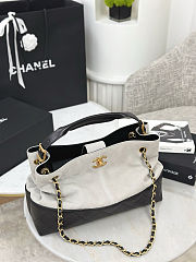 Chanel 25 color block shopping bag in grey suede and black leather24x35x14 cm - 2