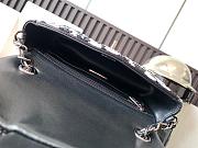 Chanel  Satin Sequin Embellished Flower Mini Rectangular Flap Black White Blue 20x14x7cm - 5