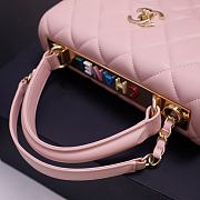Chanel Pink Quilted Lambskin Leather Small Trendy CC Flap Bag 25*12*17cm - 4